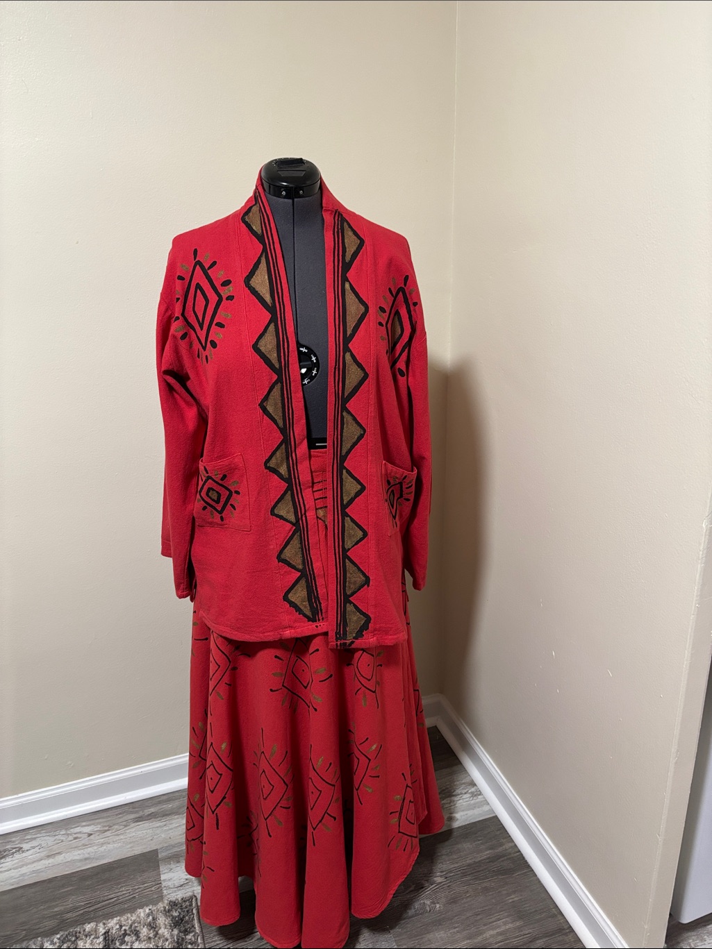 Afro Eccentric Two-Piece Skirt And Jacket Set